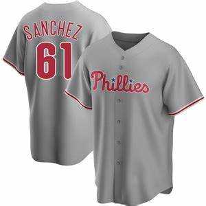 Mens Philadelphia Phillies #61 Cristopher Sanchez Gray Cool Base Stitched Jersey Dzhi->philadelphia phillies->MLB Jersey